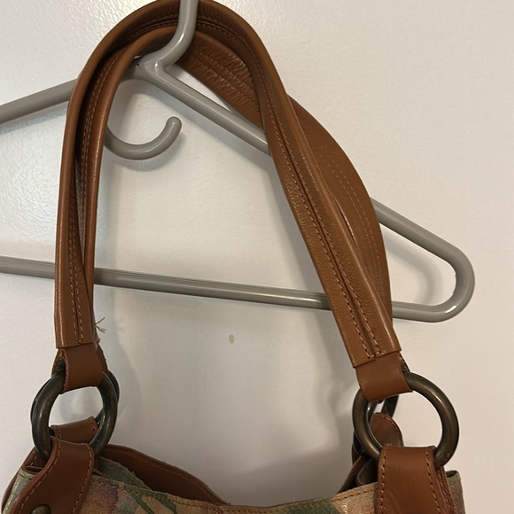 Maurizio Taiuti Bag Floral Print Leather Brown Top Handles Made in Italy MINT - Picture 4 of 6